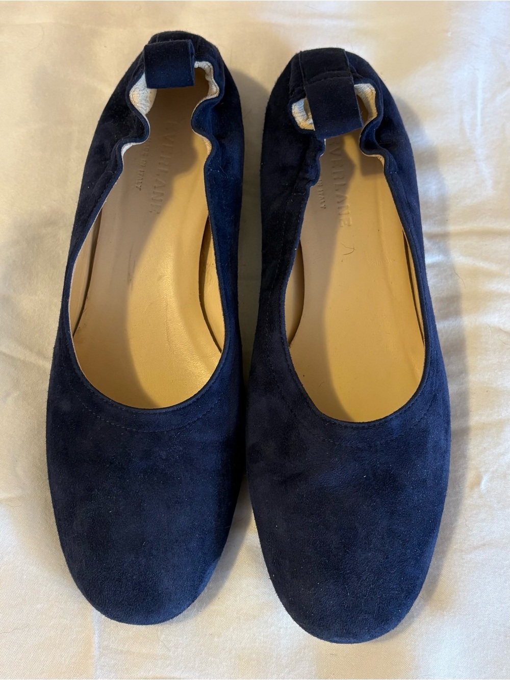Everlane Navy Suede Ballet Flats